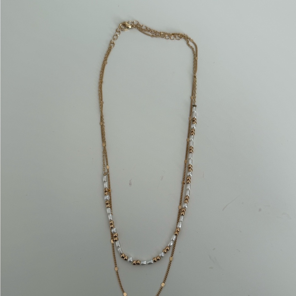 H&M Gold and White Necklace Elegant Accessories